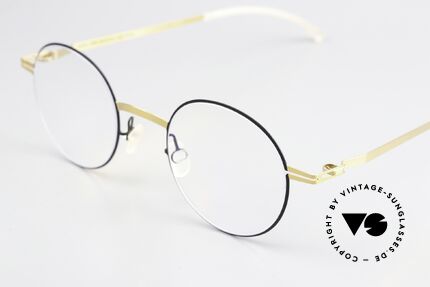 Mykita Yorin Runde Brille Gold Und Schwarz, zeitloser Farbcode 167: 'Gold / Schwarz' mit DEMOS, Passend für Herren und Damen
