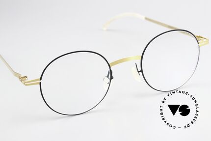 Mykita Yorin Runde Brille Gold Und Schwarz, wohlbekannte Spitzenqualität; handmade in Germany, Passend für Herren und Damen