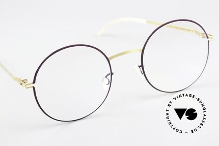 Mykita Pernilla Runder Rahmen Gold / Plum, ungetragenes Modell mit originalem Etui von Mykita, Passend für Damen