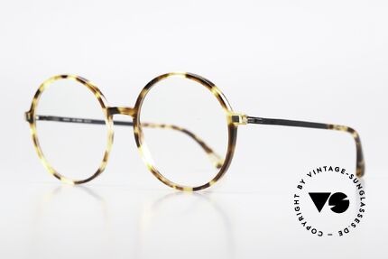Mykita Anana Weibliche Runde Designerbrille, Farbcode 916 heißt 'Cocoa Sprinkles / Shiny Graphite', Passend für Damen