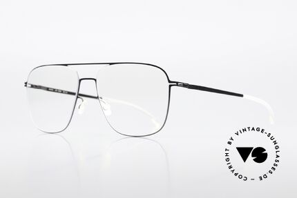Mykita Steen Eckige Metallbrille Für Herren, col. 328 "Silver / Shiny Graphite", in Berlin produziert, Passend für Herren