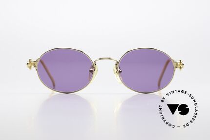 Jean Paul Gaultier 55-6112 90er JPG Designer Sonnenbrille, kostbare, 22kt vergoldete Fassung in Größe 47-19, 135, Passend für Herren und Damen