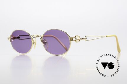 Jean Paul Gaultier 55-6112 90er JPG Designer Sonnenbrille, zudem originelle Sonnengläser mit violett (100% UV), Passend für Herren und Damen