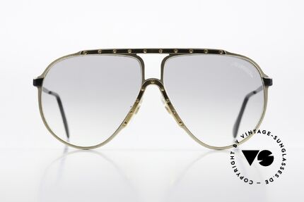 Alpina M1 Kultbrille 1987 Limited Edition, Front: gold, Bügel: schwarz & vergoldetet Blende, Passend für Herren und Damen