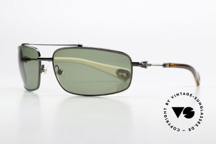 Chrome Hearts Boned Rockstar Sonnenbrille Von 2004, color code DB = dark brown mit 'gunmetal' Front, Passend für Herren
