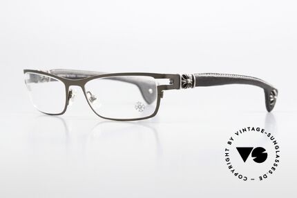 Chrome Hearts M. Diver Eckige Luxusbrille Mit Leder, MLB-DBL = matte light brown-dark brown leather, Passend für Herren Chrome Hearts M. Diver Eckige Luxusbrille Mit Leder, MLB-DBL = matte light brown-dark brown leather, Passend für Herren