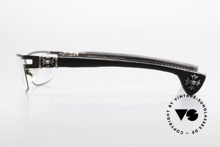 Chrome Hearts M. Diver Eckige Luxusbrille Mit Leder, mit charakteristischen Chrome Hearts Insignien, Passend für Herren Chrome Hearts M. Diver Eckige Luxusbrille Mit Leder, mit charakteristischen Chrome Hearts Insignien, Passend für Herren