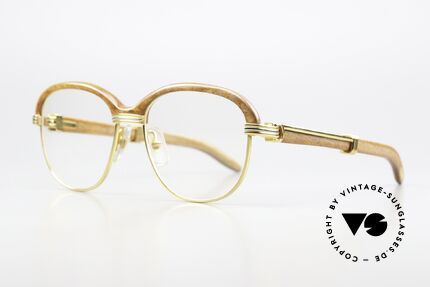 Cartier Malmaison Diego A Maradona Holzbrille, kostbare 22kt vergoldete Rarität, Gr. 54/17, 130, Passend für Herren und Damen Cartier Malmaison Diego A Maradona Holzbrille, kostbare 22kt vergoldete Rarität, Gr. 54/17, 130, Passend für Herren und Damen