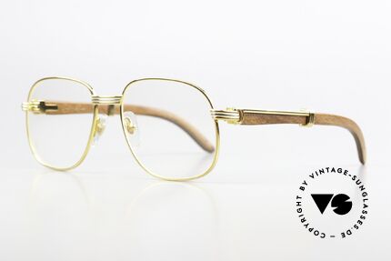 Cartier Monceau 90er Bubinga Edelholzbrille, kostbare Rarität der teuren 'Precious Wood' Serie, Passend für Herren und Damen Cartier Monceau 90er Bubinga Edelholzbrille, kostbare Rarität der teuren 'Precious Wood' Serie, Passend für Herren und Damen
