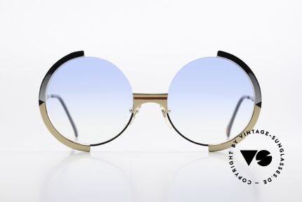 Casanova FC4 Runde Kunstsonnenbrille 80er, Muster in schwarz/rot/silber/gold auf Front & Bügeln, Passend für Herren und Damen Casanova FC4 Runde Kunstsonnenbrille 80er, Muster in schwarz/rot/silber/gold auf Front & Bügeln, Passend für Herren und Damen