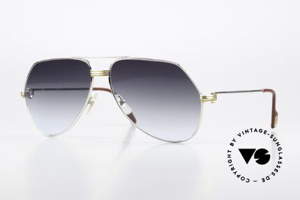 Cartier Vendome LC - L Platin Sonnenbrille Aviator 80er Details