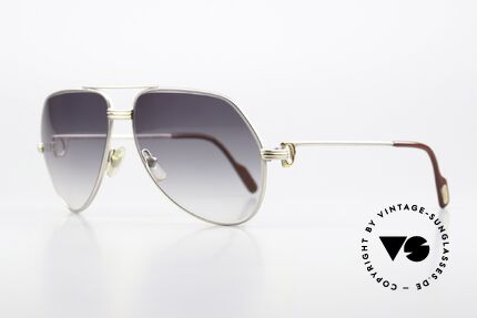 Cartier Vendome LC - M Edle Palladium Sonnenbrille, dieses Modell mit LC-Dekor in MEDIUM Gr. 59-14, 135, Passend für Herren