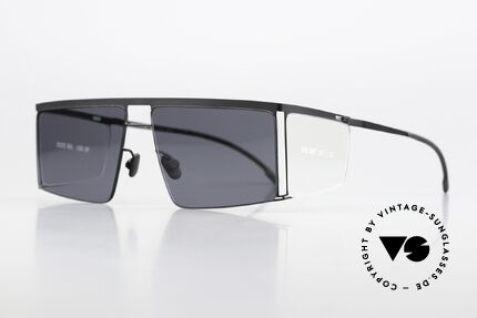 Mykita Helmut Lang HL001 Black Clear Sides Darkgrey, eine minimalistisch-avantgardistische Sonnenbrille, Passend für Herren und Damen Mykita Helmut Lang HL001 Black Clear Sides Darkgrey, eine minimalistisch-avantgardistische Sonnenbrille, Passend für Herren und Damen