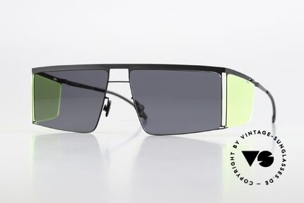 Mykita Helmut Lang HL001 Black With Fluo Yellow Sides Details Mykita Helmut Lang HL001 Black With Fluo Yellow Sides Details