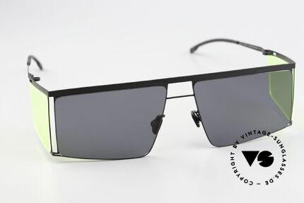 Mykita Helmut Lang HL001 Black With Fluo Yellow Sides, entspiegelte Sonnengläser (mit 100% UV Protection), Passend für Herren und Damen Mykita Helmut Lang HL001 Black With Fluo Yellow Sides, entspiegelte Sonnengläser (mit 100% UV Protection), Passend für Herren und Damen