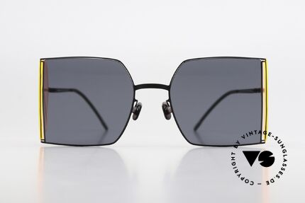 Mykita Helmut Lang HL003 Black Frame With Fluo Pink Sides, Zusammenarbeit mit Modedesigner HELMUT LANG, Passend für Herren und Damen Mykita Helmut Lang HL003 Black Frame With Fluo Pink Sides, Zusammenarbeit mit Modedesigner HELMUT LANG, Passend für Herren und Damen