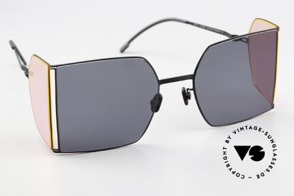Mykita Helmut Lang HL003 Black Frame With Fluo Pink Sides, Qualitätsfassung könnte auch optisch verglast werden, Passend für Herren und Damen Mykita Helmut Lang HL003 Black Frame With Fluo Pink Sides, Qualitätsfassung könnte auch optisch verglast werden, Passend für Herren und Damen