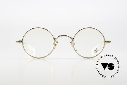 Chrome Hearts Edith F Kleine Runde Luxusbrille Gold, hochwertige Titan-Fassung; made in Japan, Passend für Herren und Damen Chrome Hearts Edith F Kleine Runde Luxusbrille Gold, hochwertige Titan-Fassung; made in Japan, Passend für Herren und Damen