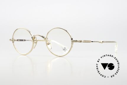 Chrome Hearts Edith F Kleine Runde Luxusbrille Gold, edle Legierung in GP (Gold-Plated), Crystal, Passend für Herren und Damen Chrome Hearts Edith F Kleine Runde Luxusbrille Gold, edle Legierung in GP (Gold-Plated), Crystal, Passend für Herren und Damen