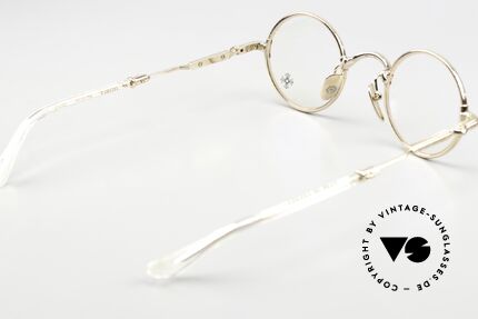 Chrome Hearts Edith F Kleine Runde Luxusbrille Gold, ungetragenes Exemplar mit orig. Etui & Tuch, Passend für Herren und Damen Chrome Hearts Edith F Kleine Runde Luxusbrille Gold, ungetragenes Exemplar mit orig. Etui & Tuch, Passend für Herren und Damen