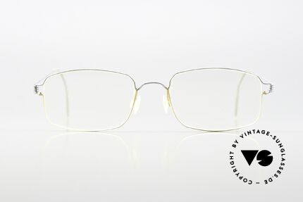 Lindberg Taurus Air Titan Rim Titanium Brille Aus den 90ern, Modell TAURUS in Größe 50-18, bicolor: silber & gold, Passend für Herren und Damen