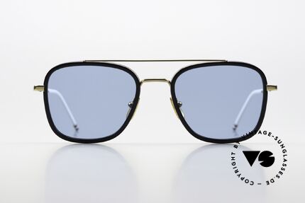 Thom Browne TBS800 Eckige Herrensonnenbrille, Titanium-Fassung mit Azetat-Ringen; Größe 51-20, Passend für Herren