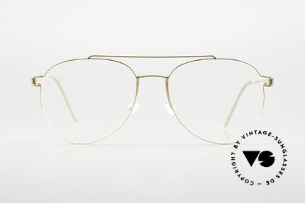 Lindberg Sonny 53 Air Titan Rim Pilotenbrille Damen Und Herren, Aviator Brillenfassung in Farbe PGT = 'gold poliert', Passend für Herren und Damen