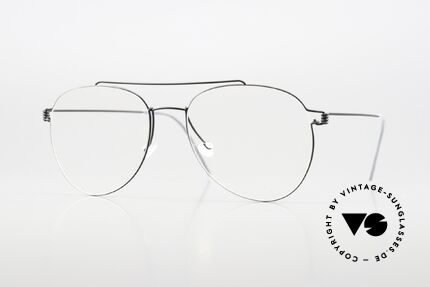 Lindberg Sonny 53 Air Titan Rim Aviator Designerbrille Schwarz, LINDBERG Air Titan Damenbrille sowie Herrenbrille, Passend für Herren und Damen