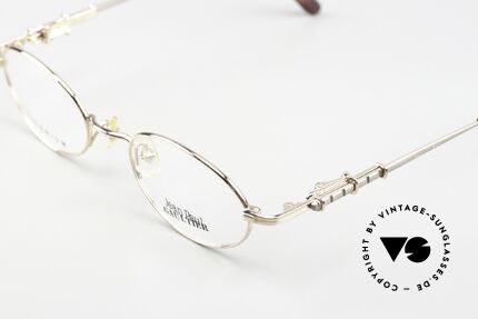 Jean Paul Gaultier 55-0039 Ovale Titanium Brille 1996, Bügel in Form einer Gürtelschnalle; genial! (Gr. 48-20), Passend für Herren und Damen Jean Paul Gaultier 55-0039 Ovale Titanium Brille 1996, Bügel in Form einer Gürtelschnalle; genial! (Gr. 48-20), Passend für Herren und Damen