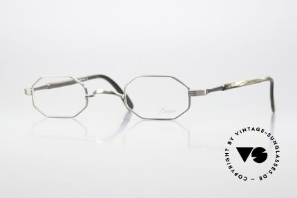 Lunor ST4 E-BT Achteckig Titan Antik Silber, kleine achteckige vintage LUNOR Brillenfassung, Passend für Herren und Damen
