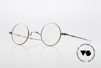 Lunor I 12 Telescopic Antik Silber Front Platin Bügel, runde 90er Lunor Brille mit genialen Schiebebügeln, Passend für Herren und Damen Lunor I 12 Telescopic Antik Silber Front Platin Bügel, runde 90er Lunor Brille mit genialen Schiebebügeln, Passend für Herren und Damen