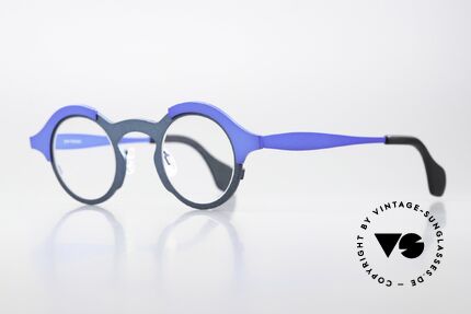 Theo Belgium Mille 71 Metallbrille Bicolor Blau Titan, Avantgarde-Designerbrille in Premium-Qualität, Passend für Herren und Damen Theo Belgium Mille 71 Metallbrille Bicolor Blau Titan, Avantgarde-Designerbrille in Premium-Qualität, Passend für Herren und Damen