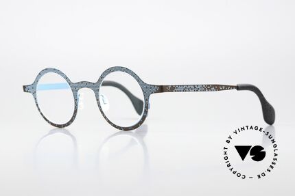Theo Belgium Mille 64 Runde Brille Punkte-Muster, sehr interessante Farbgebung 231 (türkis/braun), Passend für Herren und Damen Theo Belgium Mille 64 Runde Brille Punkte-Muster, sehr interessante Farbgebung 231 (türkis/braun), Passend für Herren und Damen