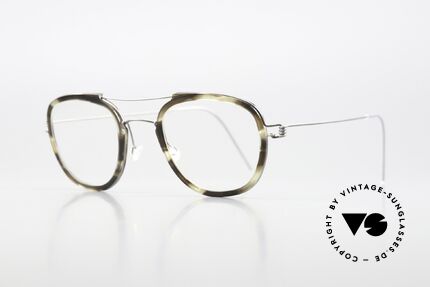 Lindberg William Air Titan Rim Panto Brille Damen & Herren, markant veredelte Air Titanium Version mit Azetat-Rand, Passend für Herren und Damen