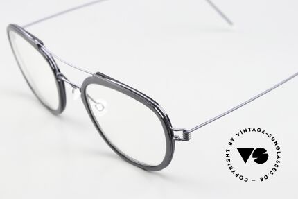 Lindberg William Air Titan Rim Rahmen In Dunkelblau Und Grau, Damenbrille und Herrenbrille gleichermaßen; zeitlos edel, Passend für Herren und Damen