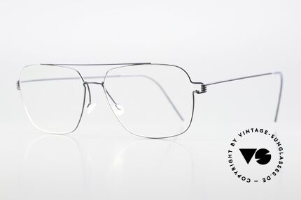 Lindberg Martin Air Titan Rim Herrenbrille Dunkelblau Grau, sehr markante Designerbrille: eckiger "Aviator-Style", Passend für Herren Lindberg Martin Air Titan Rim Herrenbrille Dunkelblau Grau, sehr markante Designerbrille: eckiger "Aviator-Style", Passend für Herren